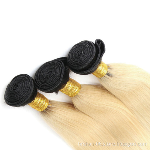 New fashion wholesale two tone human hair 1B 613 blonde color human hair bundles